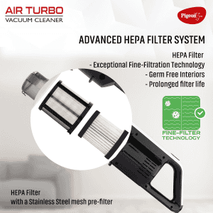Pigeon by Stovekraft Airturbo Handheld Dry Vacuum Cleaner | 600W | HEPA+STEELMESH FFT Technology FILTER | 18 kPa Suction power | 16231