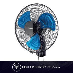 USHA Colossus Wall Fan | Rust Free Aluminium Blade | 400mm  | Blue