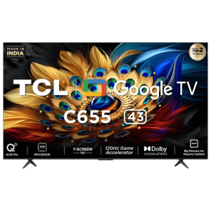 TCL C655 QLED TV 4K Ultra HD Smart Google TV | 108 cm (43 inch) | Dolby Vision Atmos | 43C655