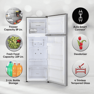 LG Frost Free Double Door Refrigerator | 288 L | 2 Star |Smart Inverter Compressor |  Shiny Steel | GL-S322SPZY