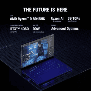 ASUS ROG Zephyrus G14  Gaming Laptop | OLED AMD Ryzen 9 |  Octa Core 8945HS | 16 GB |1 TB SSD | NVIDIA GeForce RTX 4060 | Eclipse Gray | GA403UV-QS085WS