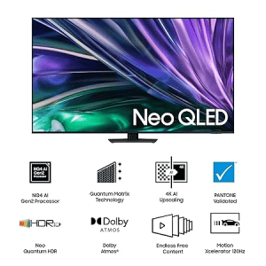 Samsung 4K Ultra HD AI Smart Neo-QLED TV  | 139 cm (55 inch) | Graphite Black | QA55QN85DBULXL