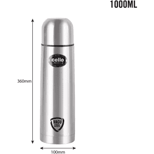 cello Lifestyle  Flask | 1000 ml | Thermal Jacket Stainless | Silver