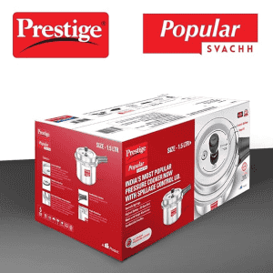 Prestige Popular Svachh Outer Lid Pressure Cooker  | 1.5 L | Aluminium | 10162