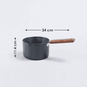 Wonderchef Ebony Hard Anodized Nonstick Sauce Pan |  16 cm |  2 L | Black and Brown