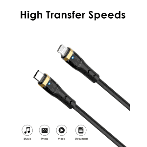 Salpido Crystal Dual Quick Charge 30W  USB C to Lightning Cable | 1M PD  Fast Charge | SDC 44 C L