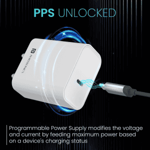 Portronics Adapto Super Fast Type C PD Wall Charger | Fast Charging Adaptor | 25W |‎ White | POR 2619