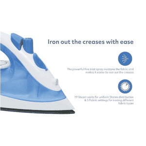 USHA Steam Iron | 1300 W | White and Blue | SI 3713