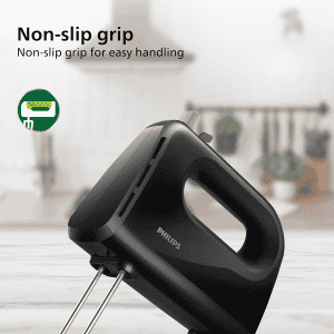 Philips 300 Watt Lightweight Hand Mixer Blender with 5 speed control settings | Black | HR3705/10