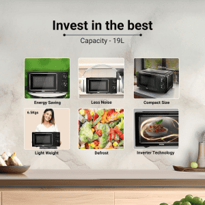 Haier Solo Microwave Oven | 19 L | Black | HIL1901MBPB