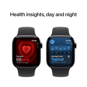 Apple Watch Series 10 | GPS | 42mm | M/L | Jet Black Aluminium with Sport Band | Black Strap | MWWF3HN/A