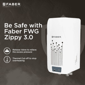 FABER FWG ZIPPY 3.0 Instant Water Geyser | 3 L | White