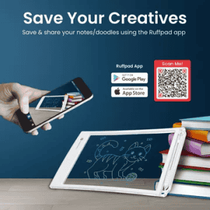 Portronics Ruffpad One | Multicolor LCD | 8.5 Inches Screen | Transparent LCD | White