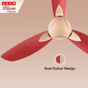 Usha Bloom Primrose Ceiling Fan | 1250 mm | 3 Blade Ceiling Fan | Sparkle Gold Cherry