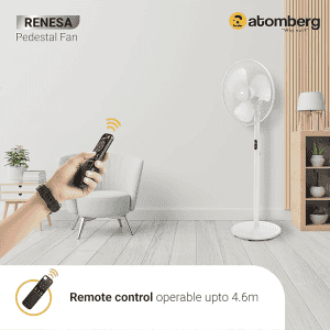 atomberg Renesa Swing Pedestal Fan | 400mm | Snow White | FG0212