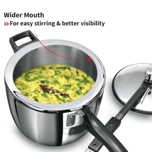 Hawkins Triply Stainless Steel  Pressure Cooker | 4.5 L |  Inner Lid Induction Bottom | HSST4