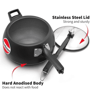 Hawkins Contura Inner Lid Pressure Cooker | 5 L | Black | CB50