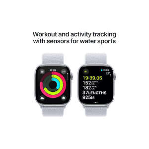 Apple Watch Series 10 | GPS | 42mm | Silver Aluminium with Blue Cloud Sport Loop | Blue Cloud Strap | MWWD3HN/A