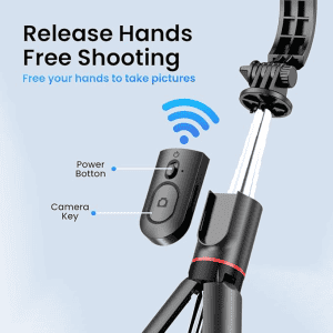 Portronics Lumistick Smart Selfie Stick | Bluetooth v 5.3 |  Black |  POR 2040