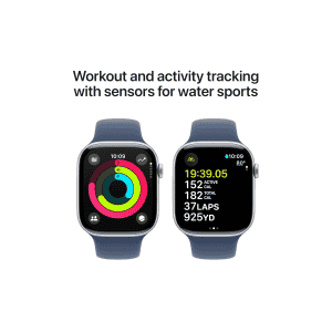 Apple Watch Series 10 | GPS | 42mm | S/M | Silver Aluminium with Denim Sport Band | Denim Strap | MWWA3HN/A