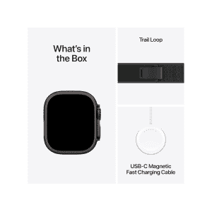 Apple Watch Ultra 2 | 49mm | S/M | Black Titanium Case with Black Trail Loop | Black Strap