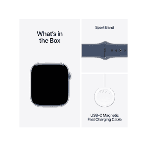 Apple Watch Series 10 | GPS | 42mm | S/M | Silver Aluminium with Denim Sport Band | Denim Strap | MWWA3HN/A