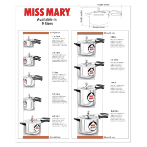 Hawkins Miss Mary Inner Lid Pressure Cooker | 1.5 L | Aluminium | Silver | MM15