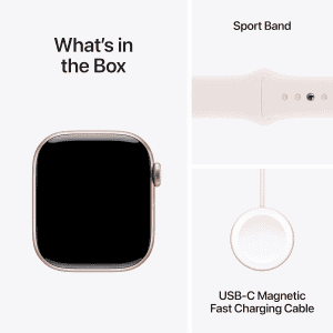 Apple Watch Series 10 | GPS | 42mm | S/M  | Rose Gold Aluminium Case Sport Band | Light Blush Strap | MWWH3HN/A