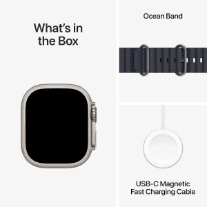 Apple Watch Ultra 2 | 49 mm | Natural Titanium | Navy Ocean Strap | MX4D3HN/A