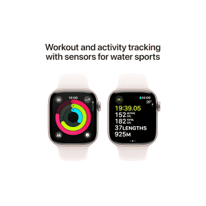 Apple Aluminium Case Sport Band Light Blush Strap |  Watch Series 10 | GPS | 46mm | M/L Rose Gold | MWWU3HN/A