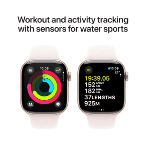 Apple Watch Series 10 | GPS | 42mm | S/M  | Rose Gold Aluminium Case Sport Band | Light Blush Strap | MWWH3HN/A