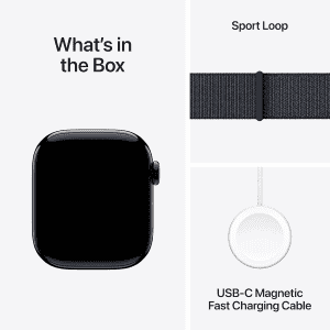 Apple Watch Series 10 | GPS | Cellular | 42 mm | Jet Black Aluminium with Ink Sport Loop | Ink Strap | MWX83HN/A