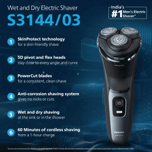 PHILIPS Shaver For Men | SkinProtect Technology | Deep Blue