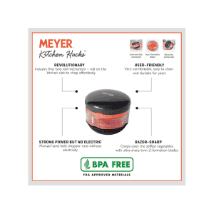 Meyer Kitchen Hacks Mini Handy Chopper | All In One Chopper | 125Ml | Orange