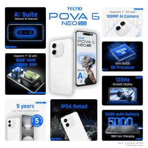 Tecno Pova 6 Neo | 6 GB | 128 GB | Aurora Cloud