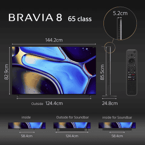 Sony BRAVIA 8 Series AI Smart QLED Google TV | 165 cm (65 inch) | 4K Ultra HD  | Black | K 65XR80