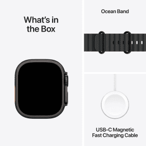 Apple Watch Ultra 2 | GPS | Cellular | 49mm | Black Titanium with Black Ocean Band | Black Ocean Strap | MX4P3HN/A
