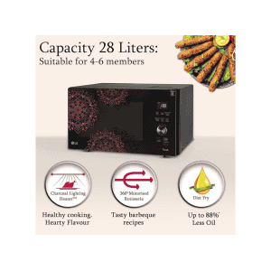 LG Charcoal Countertop Microwave Oven | 28 L | Scan to Cook Wi-Fi Enabled | Black | MJEN286VIW