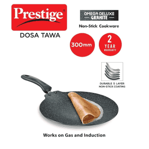 Prestige Omega Deluxe Granite  Non-Stick Dosa Tawa | 30cm | Black | 36862