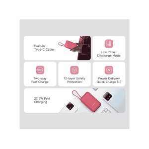 Xiaomi Pocket Power Bank | 10000mAh | 22.5W | Maroon | P15ZM