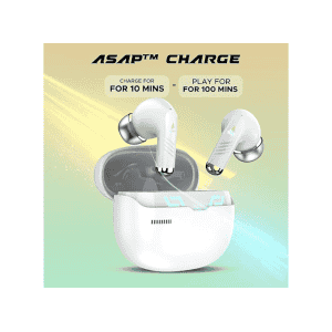 boAt Immortal 101 TWS Earbuds | 30 HRS Playtime Blazing LEDs | White Sabre