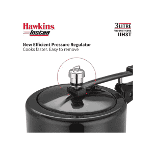 Hawkins Instaa Pressure Cooker | 3 L | Induction Inner Lid Cooker | Tall Body Hard Anodised Cooker | Black | IIH3T