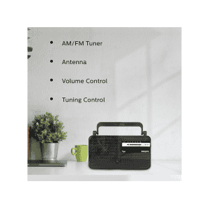 Philips Radio | MW FM Bands | 180mW RMS Sound output | Grey | RL191/94