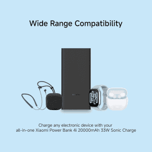 Xiaomi Power Bank 4i | 20000mAh | 33W Super Fast Charging PD | Black