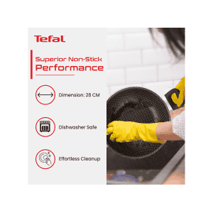 Tefal Simply Chef Non stick Kadai | 28 cm | Aluminium | Rio red | 2100096338