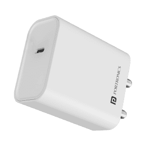 Portronics Adapto Super Fast Type C PD Wall Charger | Fast Charging Adaptor | 25W |‎ White | POR 2619