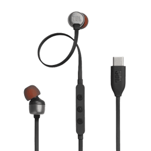 JBL Tune 310C Wired In Ear Earphones |  Hi-Res Audio with Digital-to-Analog Converter | 3 Button EQ | Black | JBLT310CBLK