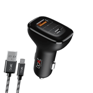 boAt Dual QC PD Port Rapid Car Charger | Type C Cable | Black
