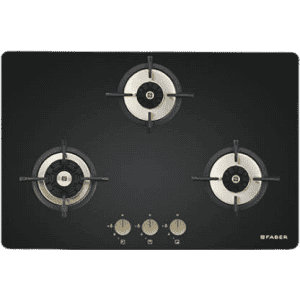 Faber MAXUS HT783 CRS BR CI AI Glass Top Automatic Hob | 3 Burner