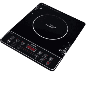 V-Guard VIC 25 Induction Cooktop | 2000 W | Electric Induction Stove with Preset Indian Menu | Temperature Control | Push button | Auto cutoff | Polished Glass